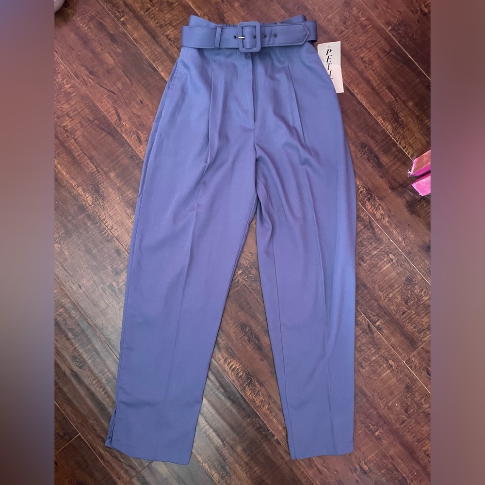 Vintage dead stock Willow Ridge High Blue waist belted pants size 6p